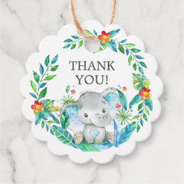 Oerwoud Elephant Baby shower Favor Gift Label