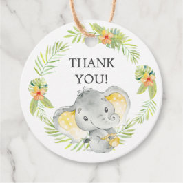 Oerwoud Elephant Baby shower Favor Gift Label