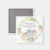 Oerwoud Elephant Baby shower Favor Magnet (Voorkant / Achterkant)