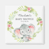 Oerwoud Elephant Baby shower Favor Magnet (Voorkant)