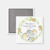 Oerwoud Elephant Baby shower Favor Magnet (Voorkant / Achterkant)
