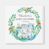 Oerwoud Elephant Baby shower Favor Magnet (Voorkant)