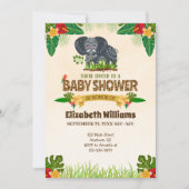 Oerwoud Elephant Baby shower Kaart (Voorkant)