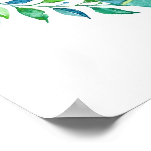 Oerwoud Elephant Baby shower Welkom Poster (Hoek)