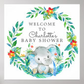 Oerwoud Elephant Baby shower Welkom Poster (Voorkant)
