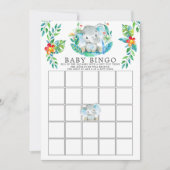 Oerwoud Elephant BINGO Baby shower Game Kaart (Voorkant)