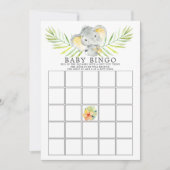 Oerwoud Elephant BINGO Baby shower Game Kaart (Voorkant)