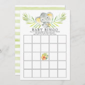 Oerwoud Elephant BINGO Baby shower Game Kaart (Voorkant / Achterkant)