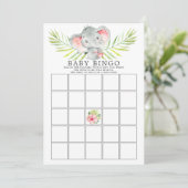 Oerwoud Elephant BINGO Baby shower Game Kaart (Staand voorkant)