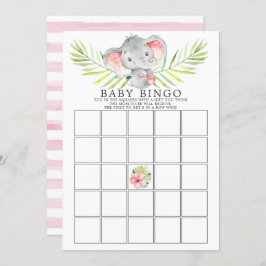 Oerwoud Elephant BINGO Baby shower Game Kaart