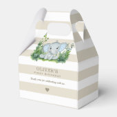 Oerwoud Elephant Boy 1st Birthday Party Dank u Bedankdoosjes (Achterkant)