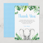 Oerwoud Elephant Boy Baby shower Bedankkaart (Voorkant / Achterkant)