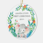 Oerwoud Elephant Photo1st-kerstversiering Keramisch Ornament (Links)