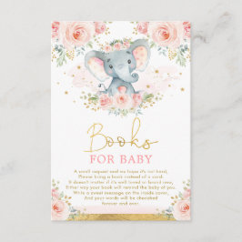 Oerwoud Elephant Pink Blush Floral Books voor Baby Informatiekaartje