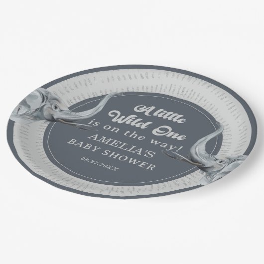 Oerwoud Elephant Safari Baby shower Borden Papieren Bordje (Gekanteld)
