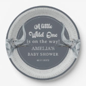 Oerwoud Elephant Safari Baby shower Borden Papieren Bordje (Voorkant)