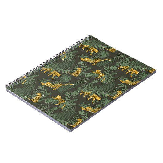 Oerwoud- en oerwoud-bladpatroon notitieboek (Linkerzijde)