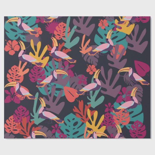 Oerwoud- en tropische vogels — Verpakkingspapier Cadeaupapier (Vlak)