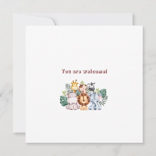  oerwoud en wilde dieren Giraffe Birthday Kaart (Achterkant)