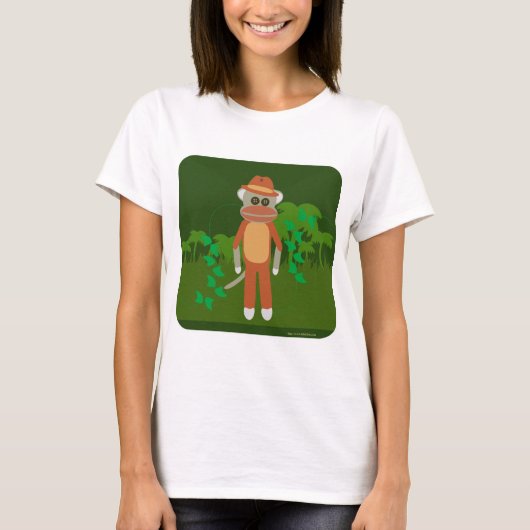 Oerwoud Explorer Tour Sock Monkey T-shirt (Voorkant)