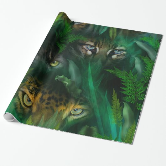 Oerwoud Eyes Art Gift Wrap Cadeaupapier (Uitgerold)