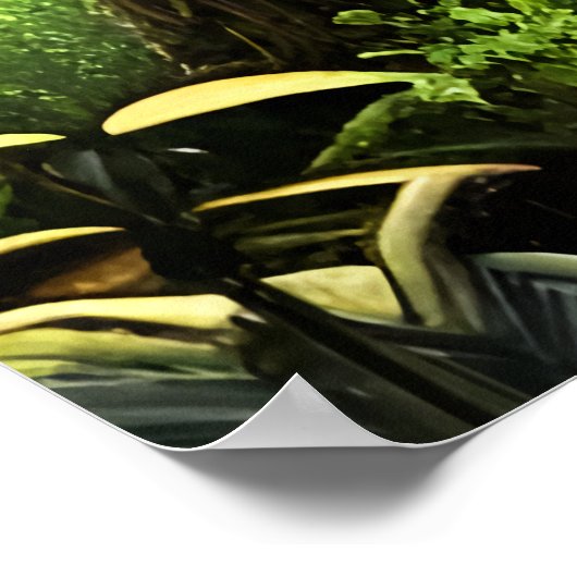 Oerwoud fantasiebeest in het Oerwoud | AI Art Post Poster (Hoek)