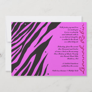 OERWOUD FEVER Bat Bar Mitzvah Invitation Roze Kaart