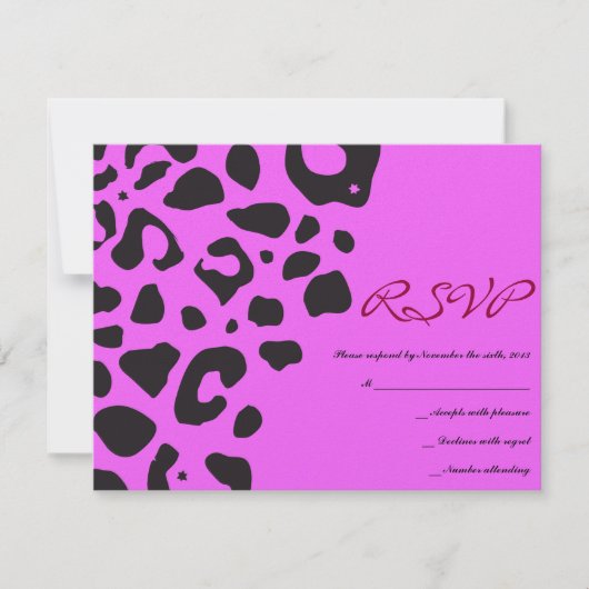 OERWOUD FEVER Bat Bar Mitzvah Reply Card RSVP Kaartje (Voorkant)