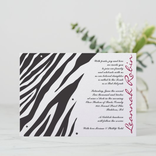 OERWOUD FEVER Bat Bar Mitzvah Uitnodiging (Staand voorkant)