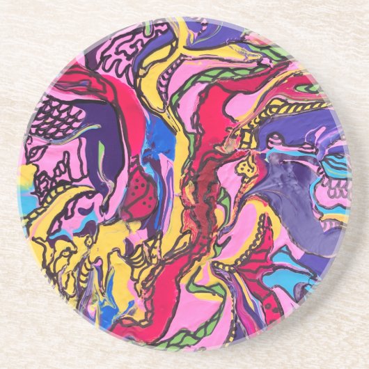 "Oerwoud Fever" bedrukte zandsteen Onderzetters (Voorkant)