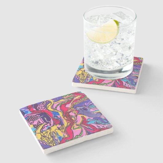 ‘Oerwoud Fever’ design bedrukte Onderzetters (Zijkant)