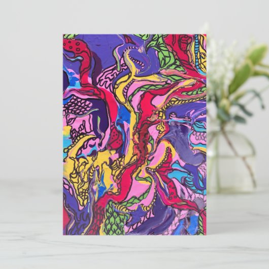 ‘Oerwoud Fever’ Design Wenskaart Feestdagenkaart (Staand voorkant)