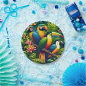 Oerwoud Fiesta: een kleurrijk feest Papieren Bordje (Feest)