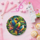 Oerwoud Fiesta: een kleurrijk feest Papieren Bordje (Feest)