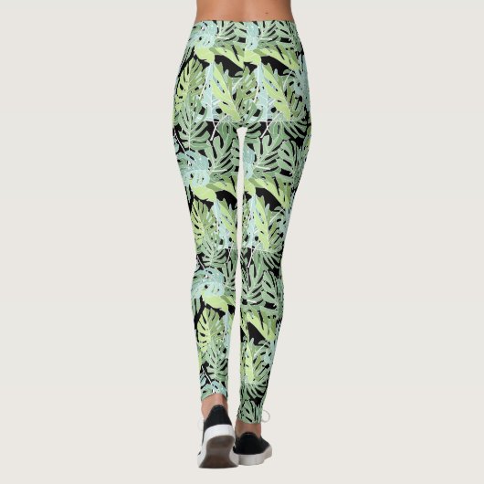 Oerwoud Floral Patroon 2 Leggings (Achterkant)
