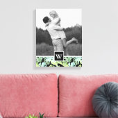 Oerwoud Floral Pattern | Foto en Initiaal toevoege Canvas Afdruk (Insitu (Woonkamer))