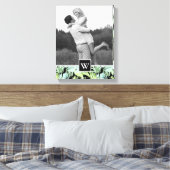 Oerwoud Floral Pattern | Foto en Initiaal toevoege Canvas Afdruk (Insitu (Slaapkamer))