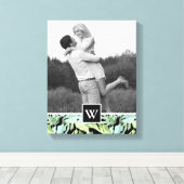 Oerwoud Floral Pattern | Foto en Initiaal toevoege Canvas Afdruk (Insitu (Houten vloer))