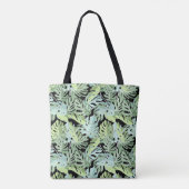 Oerwoud Floral Pattern | Jouw namen toevoegen Tote Bag (Achterkant)