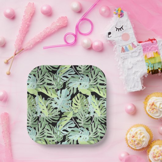 Oerwoud Floral Pattern Papieren Bordje (Feest)