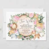 Oerwoud Floral Safari Wilde Dieren 2e verjaardag Kaart (Voorkant)