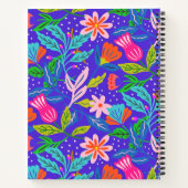 Oerwoud Flowers Hot roze tekst Notitieboek (Achterkant)