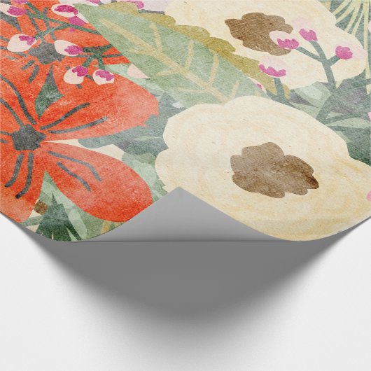 Oerwoud Flowers Wrapping Paper Cadeaupapier (Hoek)