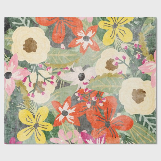 Oerwoud Flowers Wrapping Paper Cadeaupapier (Vlak)