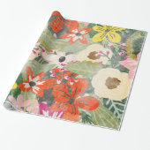 Oerwoud Flowers Wrapping Paper Cadeaupapier (Uitgerold)
