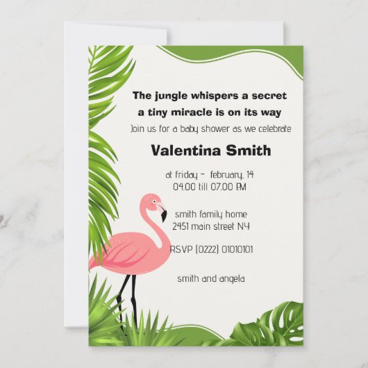 oerwoud fluisteringen nodigen uit tot babyshower kaart (Voorkant)