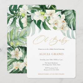 Oerwoud Foliage Genderneutrale Baby shower Partij Kaart