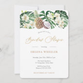 Oerwoud Foliage Green White Pineapple Vrijgezellen Kaart (Voorkant)