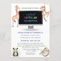 Oerwoud Forest Friends Boy Virtual Birthday Party