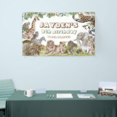 Oerwoud Forest Wild Animals Birthday Banner (Beurs)